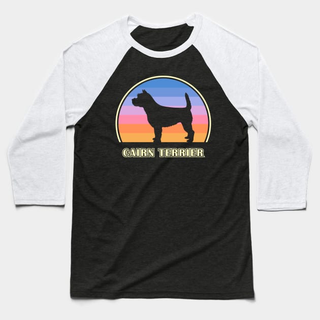 Cairn Terrier Vintage Sunset Dog Baseball T-Shirt by millersye